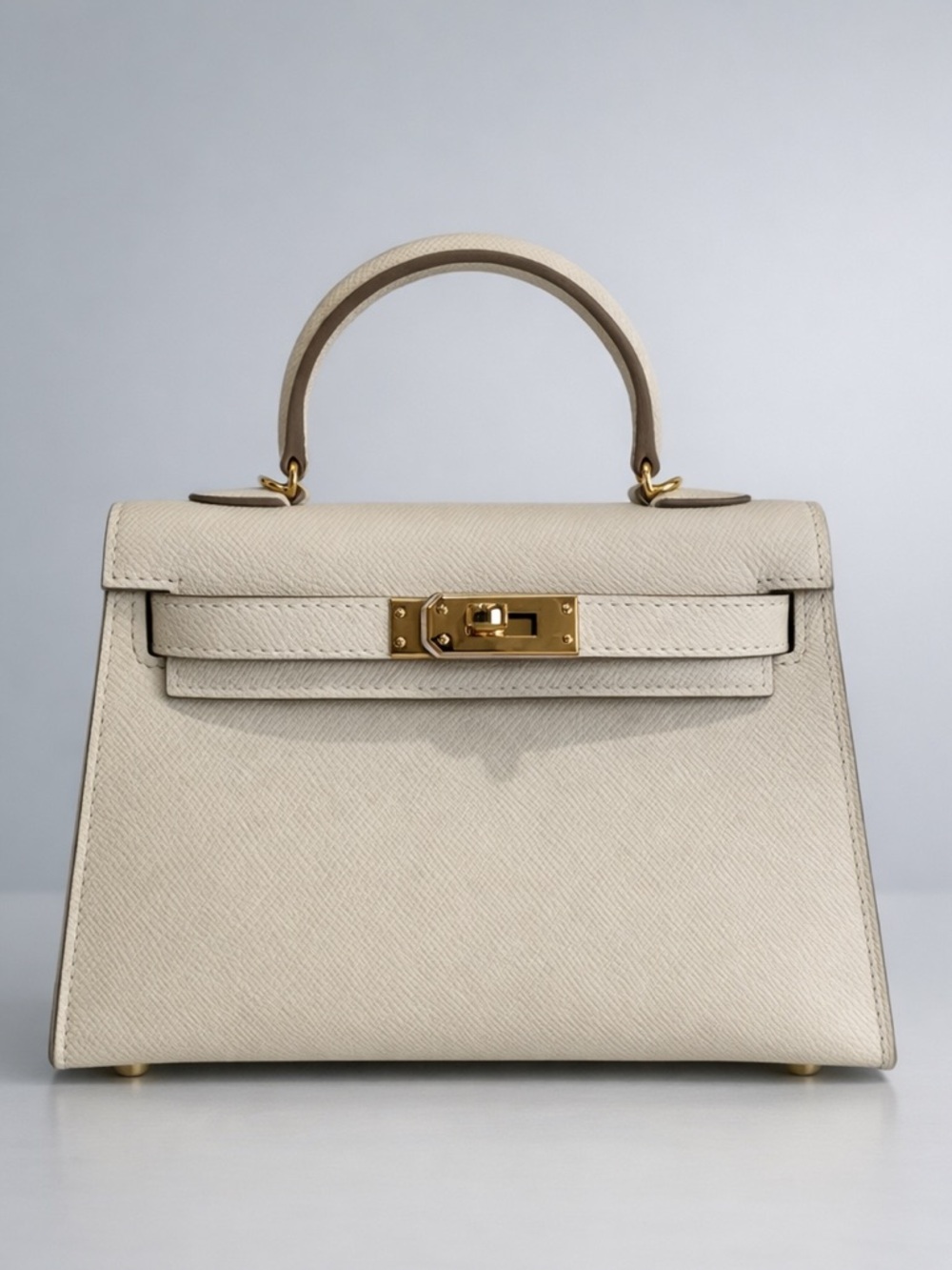 19CM Epsom Leather Top Handle Mini Bag - Vanilla